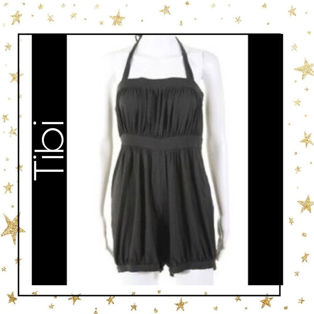 Tibi Olive Green Halter Top Romper S Small